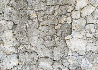 Texture of gray, dirty, cracked concrete wall. Cracks background.