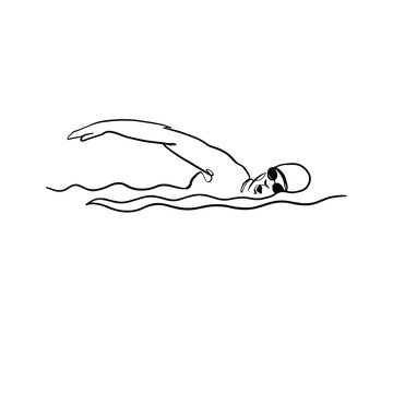 Illustration about Hand sketch head swimmer Vector illustration  Illustration of sketch aquatic diving  71878276  Sketch head Hand  sketch Swimmer