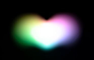 黒バックにほんのり浮かぶハートの光に見える背景 青色 Wall Mural Minianne