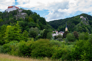 Idyllic landscape in the Almuehltal valley