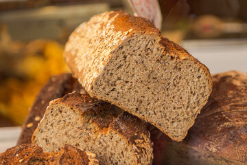 Sliced loaf of bread