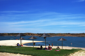 fluvial beach near Mourao village, south of Portugal