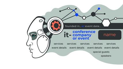 Ai, coding, or technological conference, meetup or event design template
