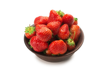 Strawberry. Fresh berries macro. Isolated on white.