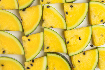 Yellow watermelon isolated.