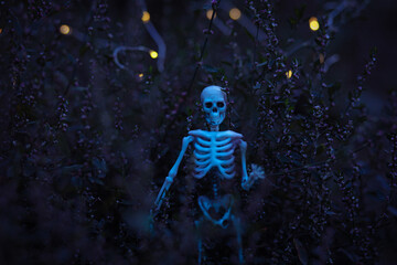 Skeleton Zombie coming out of the woods - Halloween