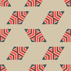 Colorful abstract rhombus seamless pattern. Tile ornamental geometric background. Geo polka dot wrapping paper. Vector illustration.        