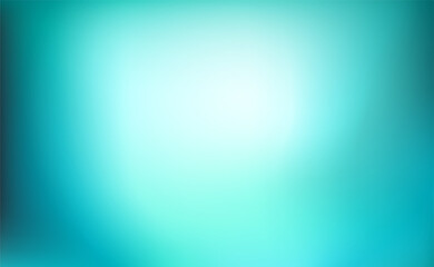Abstract Gradient teal mint background. Blurred turquoise blue green water backdrop with light. Vector illustration for your graphic design, banner, summer or aqua poster, website