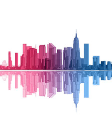 Fototapeta na wymiar modern city panorama 3d illustration