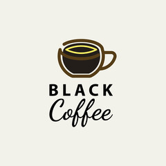 Black coffee logo vector illustration
