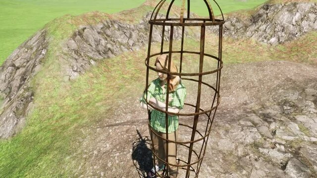 Steel cage for torture people