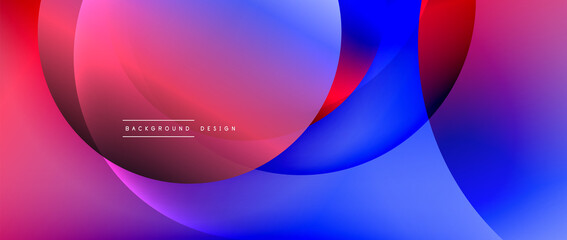 Circle modern geometric abstract background with liquid gradients