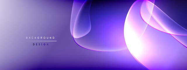 Vector abstract background - liquid bubble shapes on fluid gradient with shadows and light effects. Shiny design template for text