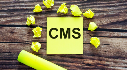 CMS . Notes about CMS ,concept on yellow stickers