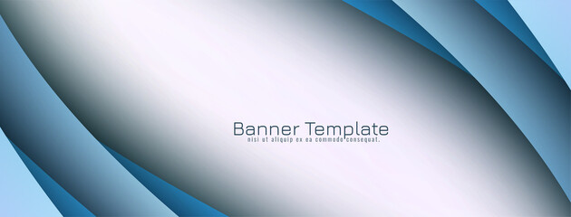 Abstract blue stylish wave design banner