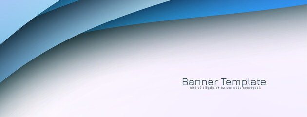 Abstract stylish blue wave design banner