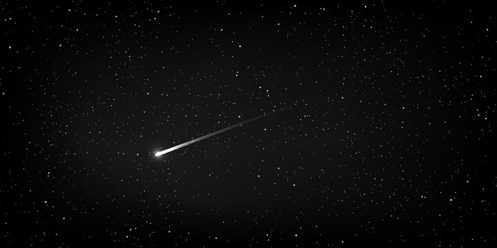 High quality meteor and comet universe on astrology horizontal background with stars in galaxy.