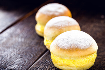 home made sweet bread stuffed with cream. Called the 