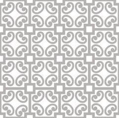 Abstract floral asian ornament. Seamless geometric pattern with swirl line ornament in oriental style.
