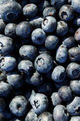 Blurry image of blueberries. Berries background. Abstract food background.