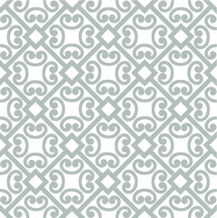 Abstract floral asian ornament. Seamless geometric pattern with swirl line ornament in oriental style.