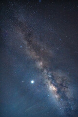 Milky way galaxy with star and space dust in the universe and deep planet night sky background.