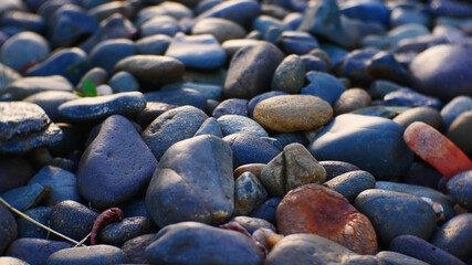 brown stone texture background. pebble stone garden