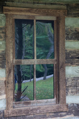 Window in an old log cabin
