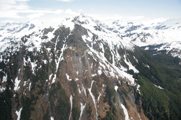 Aerial of the Alaska Coastal Range mountains