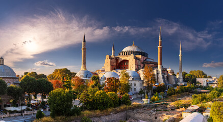 Naklejka premium The Hagia Sophia Grand Mosque of Istanbul, Turkey
