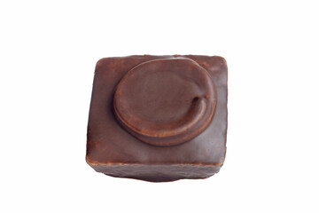 isolated chocolate covered cake