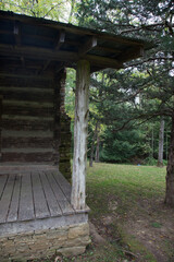 Details of an old log cabin