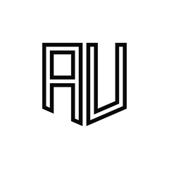 AU letter symbol alphabet logo