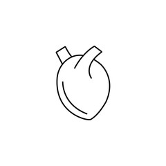 Heart icon thin line for web and mobile, modern minimalistic flat design. Symbol, logo illustration. Vector graphics