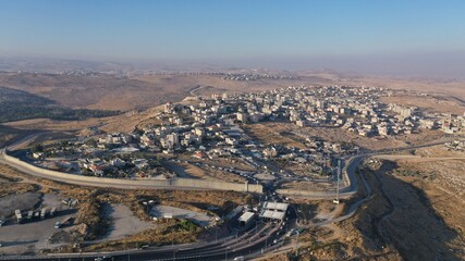 Palestine Hizma Town Surrounded by security wall