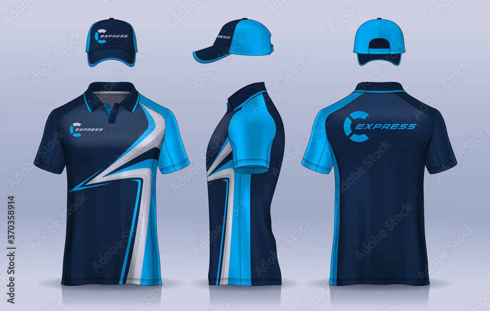 Wall mural Corporate Work Shirts,t-shirt and cap templates design. uniform for company.