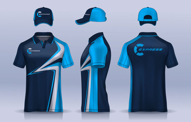Corporate Work Shirts,t-shirt and cap templates design. uniform for company.