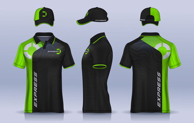 Corporate Work Shirts,t-shirt and cap templates design. uniform for company.