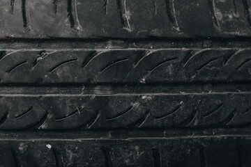 texture of the footprint of a used car tire