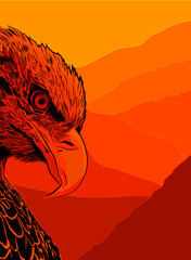 eagle and mountains