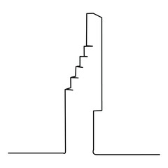 one line continuous drawing staircase
