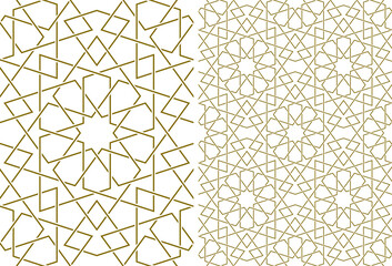 Seamless ornament in brown color.Islamic geometric pattern.