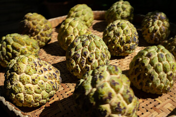 Close up of a bunch of sugar-apples