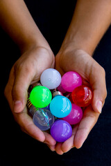 Set of lights and lighting with colored bulbs