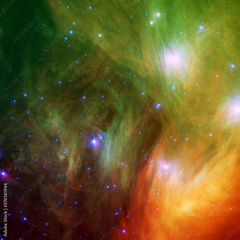 Poster space nebula. cosmic cluster of stars. outer space background