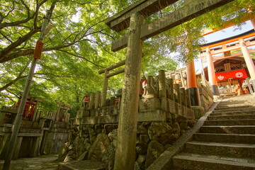 view in the shrine in Kyoto, Japan