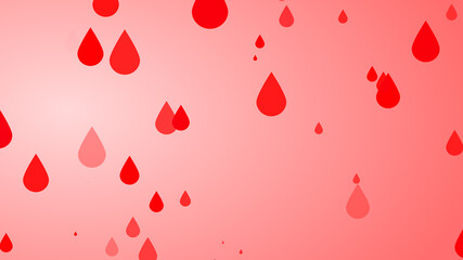 Medical health red blood drop pattern background. Abstract healthcare for World Blood Donor Day.