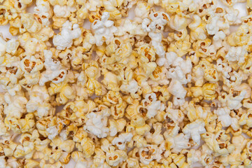 Popcorn on a white background.