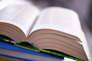 Composition with open book on the table