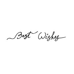 Vector handwritten Best wishes lettering text. 